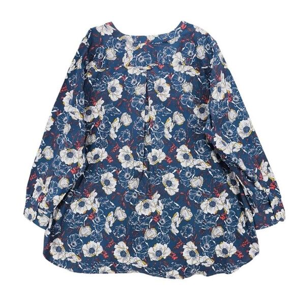 2/$25 small Duluth Trading Company Floral Pocket Button Anti Wrinkle Tunic Shirt - Picture 4 of 8